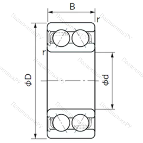Подшипник шариковый радиально-упорный 5207NS