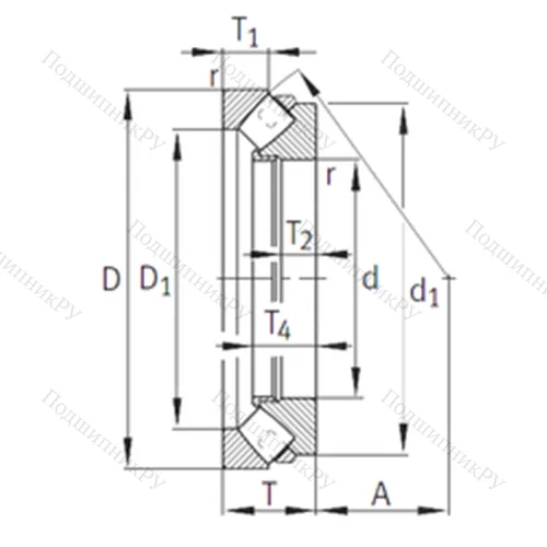Подшипник роликовый упорно-радиальный 294/600-E 1-MB от производителя  INA