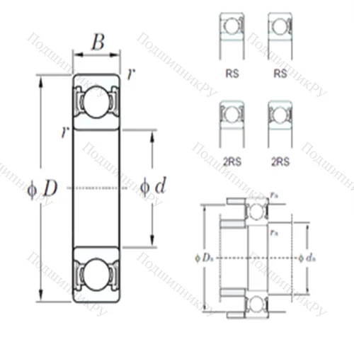 Подшипник шариковый радиальный 6021-2RS от производителя  KOYO