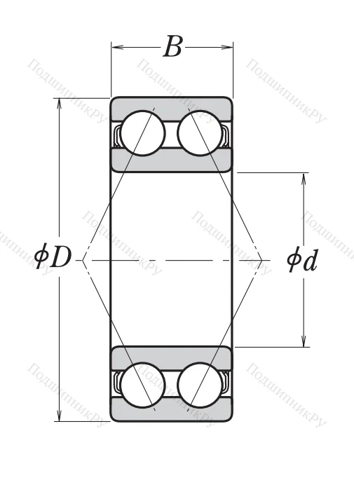 Двухрядный шариковый подшипник 3313 B 2RSRTNG