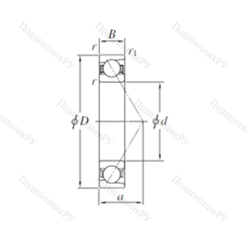 Подшипник шариковый радиально-упорный AC 523746B