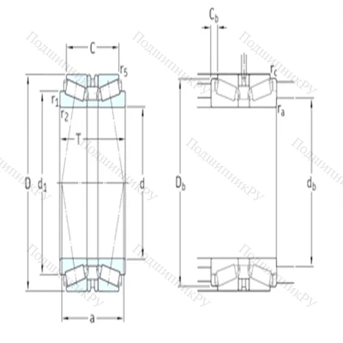 Подшипник роликовый радиально-упорный спаренный 32052T 189X/DBC 280 от производителя  SKF Подшипник роликовый радиально-упорный спаренный 32052T 189X/DBC 280 от производителя  SKF