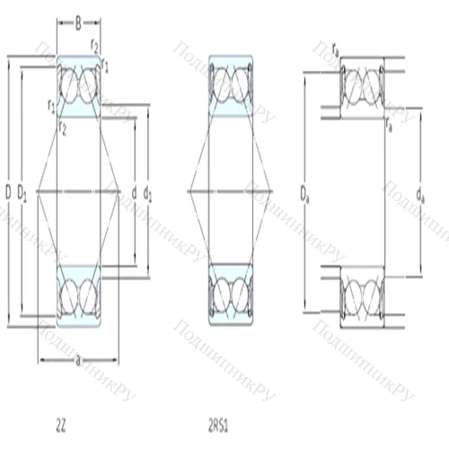 Подшипник шариковый радиально-упорный E 2.3207A-2Z от производителя  SKF