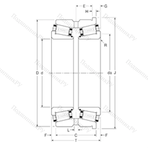 Подшипник роликовый радиально-упорный 126085X/126136XH от производителя  Gamet