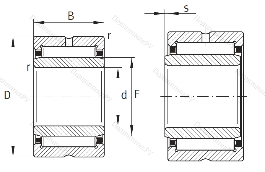 Игольчатый подшипник NA 49/28 XL