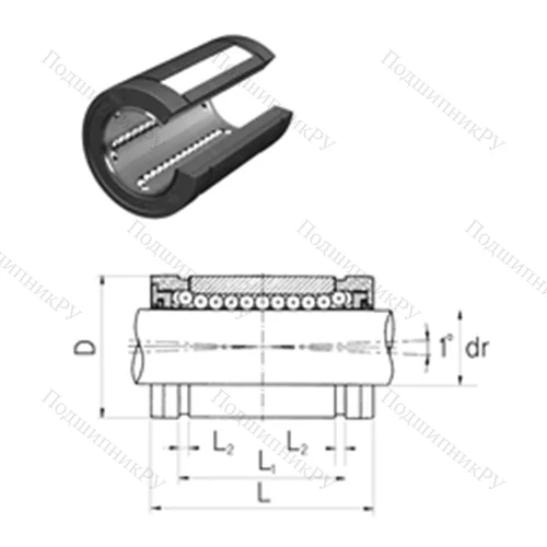 Подшипник шариковый линейный LMBS 16UUOP от производителя  Samick