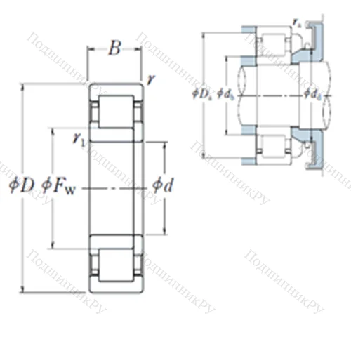 Подшипник роликовый радиальный NUP 424