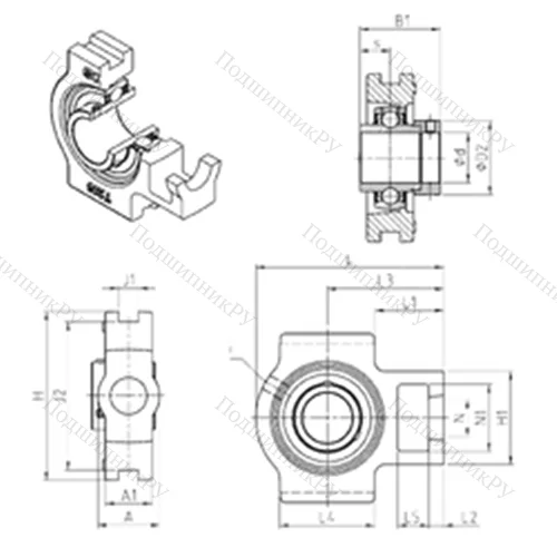 Подшипниковый узел шариковый радиальный EXT 214 от производителя  SNR