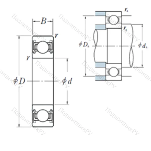 Подшипник шариковый радиальный 6217VV