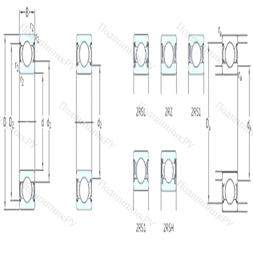 Подшипник шариковый радиальный 619/9-2Z от производителя  SKF
