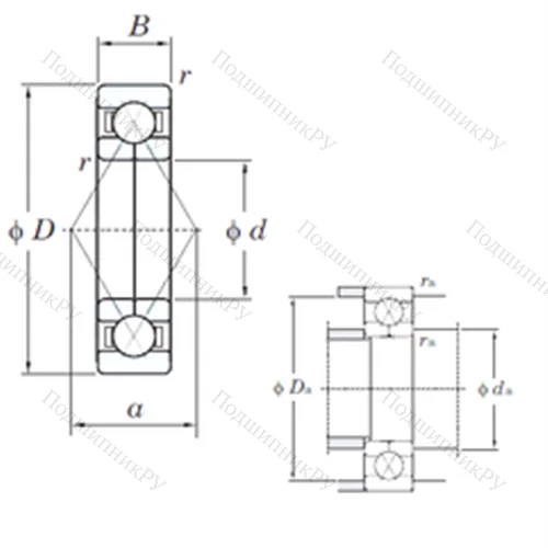 Подшипник шариковый радиально-упорный 6222BI