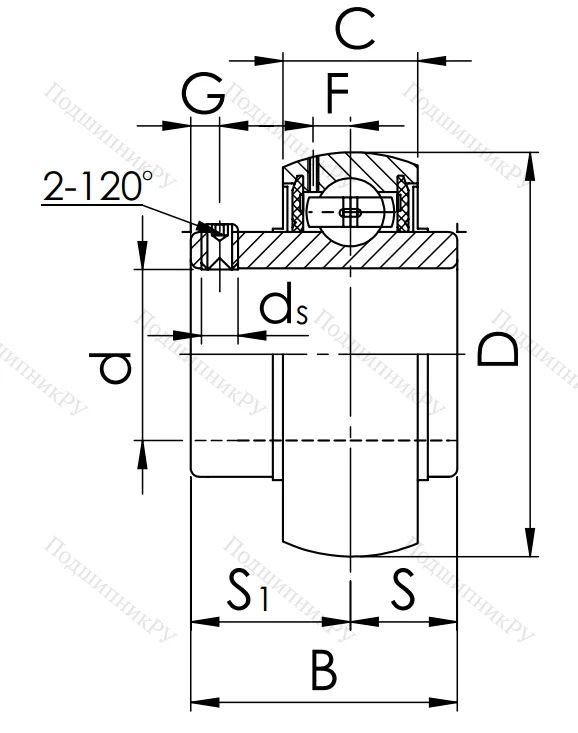 Корпусный подшипник UC 210 (480210 ГОСТ) в Нижнем Новгороде