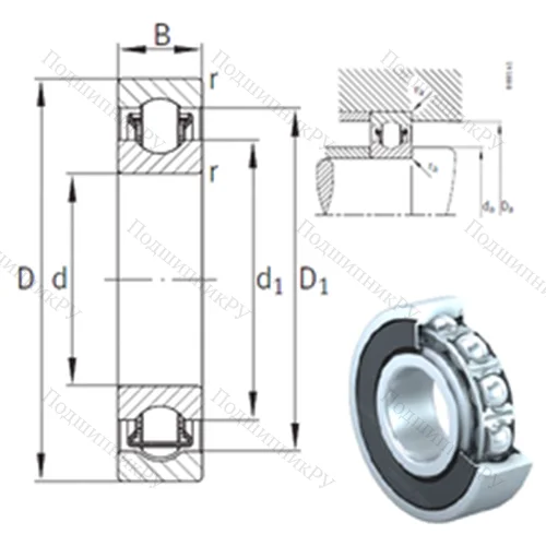 Подшипник с шариковыми роликами (ball roller) радиальный BXRE 008-2HRS от производителя  INA
