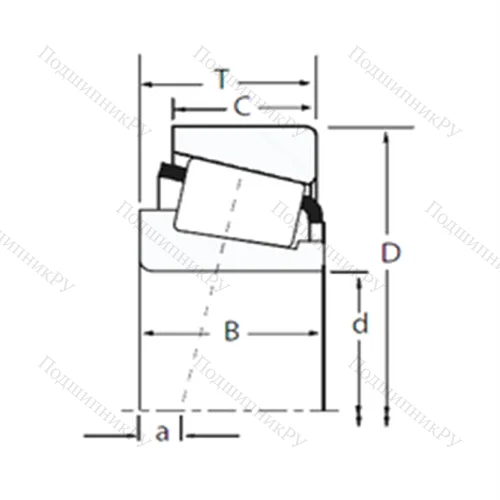 Подшипник роликовый радиально-упорный 32211 от производителя  TIMKEN