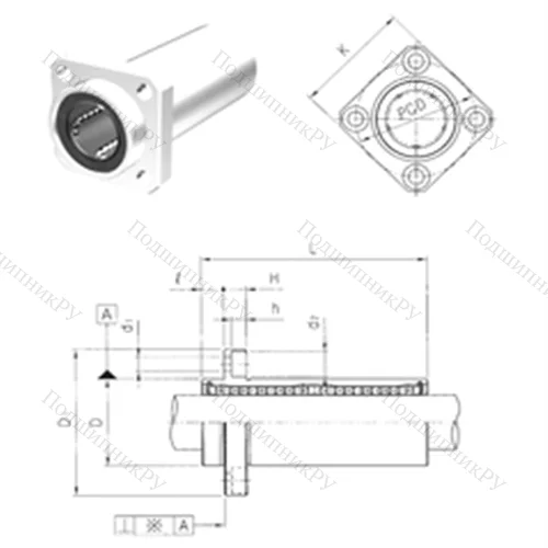Подшипник шариковый линейный LMKP 25LUU от производителя  Samick