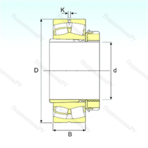 Подшипник роликовый радиальный самоцентрирующийся 22252 EKW 33+OH 3152 от производителя  ISB