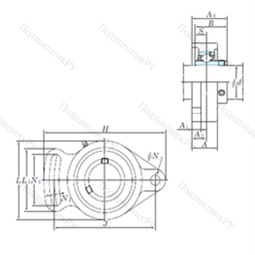 Подшипниковый узел шариковый радиальный UCFA 211-34 от производителя  KOYO