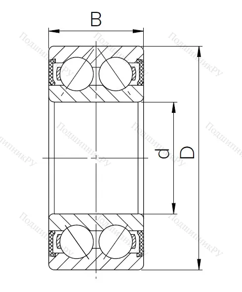 Радиально-упорный шариковый подшипник 3056210 2RS (3210 2RS) в Нижнем Новгороде