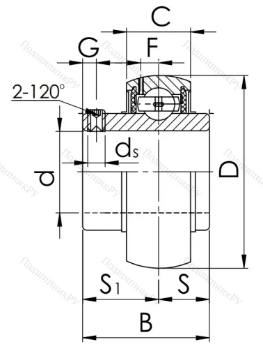 Корпусный подшипник UC 217 (480217 ГОСТ) в Нижнем Новгороде