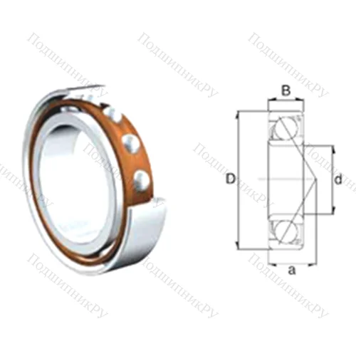 Подшипник шариковый радиально-упорный 7204B