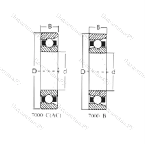 Подшипник шариковый радиально-упорный 7305AC от производителя  CRAFT