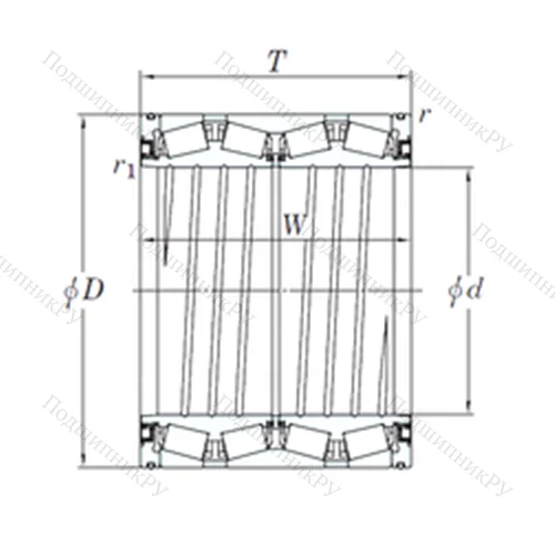 Подшипник роликовый радиально-упорный 47TS 412824 от производителя  KOYO