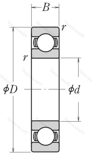 Однорядный шариковый подшипник 6311 CM от производителя  NSK