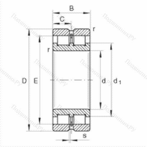 Подшипник роликовый радиальный SL 024860 от производителя  INA