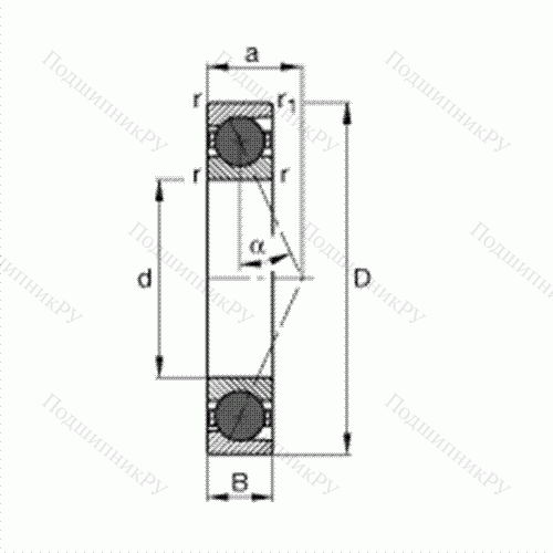 Подшипник шпиндельный HCB 7022-E-T-P 4S от производителя  FAG Подшипник шпиндельный HCB 7022-E-T-P 4S от производителя  FAG