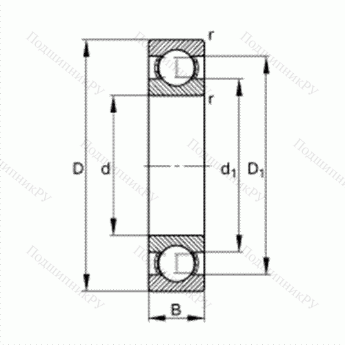 Подшипник шариковый радиальный 61864-M от производителя  FAG Подшипник шариковый радиальный 61864-M от производителя  FAG
