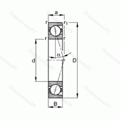 Подшипник шпиндельный B 7207-C-T-P 4S от производителя  FAG Подшипник шпиндельный B 7207-C-T-P 4S от производителя  FAG