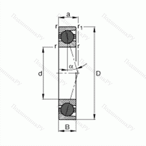 Подшипник шпиндельный HCB 71900-C-T-P 4S от производителя  FAG Подшипник шпиндельный HCB 71900-C-T-P 4S от производителя  FAG